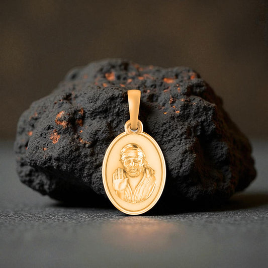 22 CT Gold Plated Silver (92.5% purity) God Sai baba Pendant for Men and Women