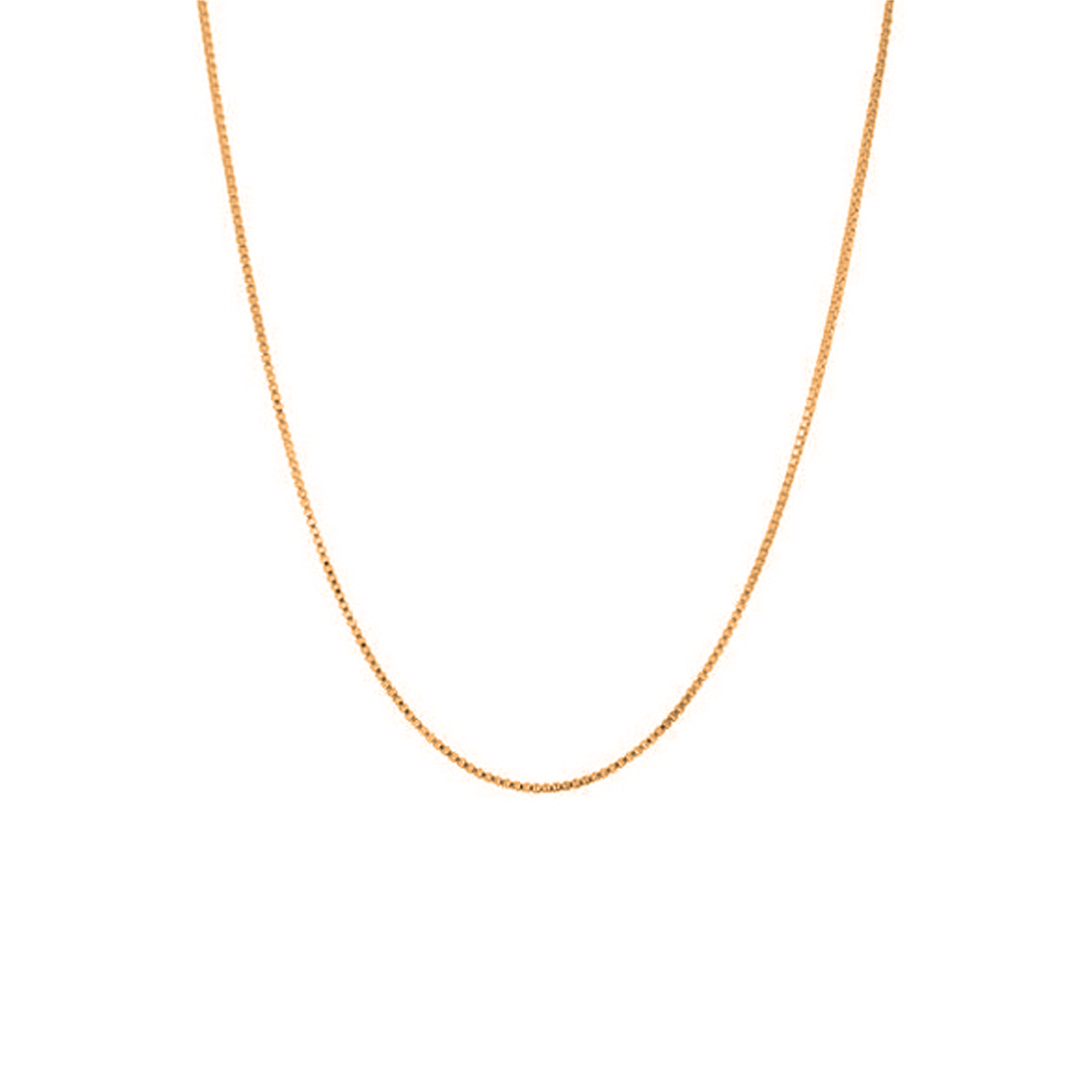 22 CT Gold Plated Silver (92.5% purity)Italian box chain for Girls and Women