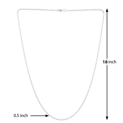 Sterling Silver (92.5% Purity) Pure Silver Goddess Laxmi Ji Chain Pendant (Locket with Rope Chain) for Men & Women