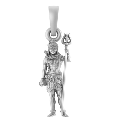 Akshat Sapphire Sterling Silver (92.5% purity) God Shiva Pendant(Big Size)