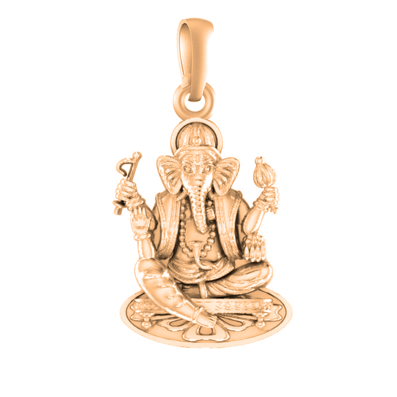 22 CT Gold Plated Silver (92.5% purity) God Ganesh Ganpati  Pendant by Akshat Sapphire For Kids and woman