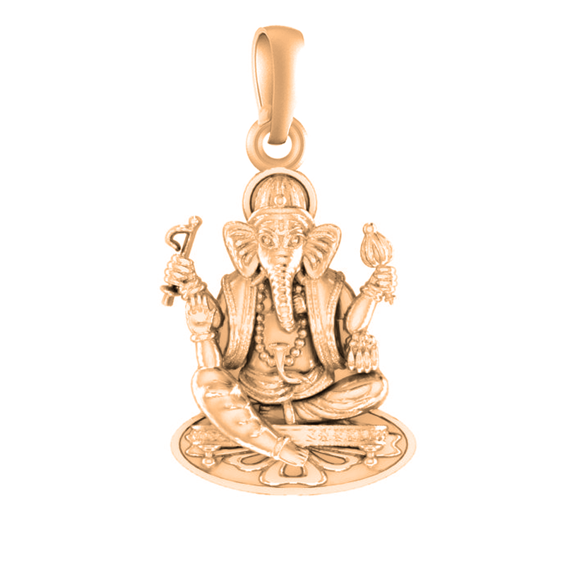 22 CT Gold Plated Silver (92.5% purity) God Ganesh Ganpati Pendant by For Kids and woman