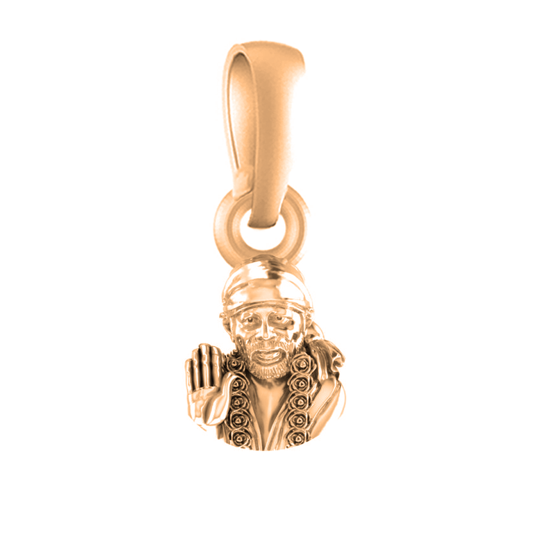 22CT Gold Plated Silver 92.5 Purity God Sai Baba Kids Pendant by Akshat Sapphire-KD7062_Gold