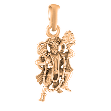 22 CT Gold Plated Silver (92.5% purity) God Hanuman Bajrang Bali  Pendant by Akshat Sapphire for Kids