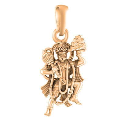 22 CT Gold Plated Silver (92.5% purity) God Hanuman Bajrang Bali Pendant by for Kids