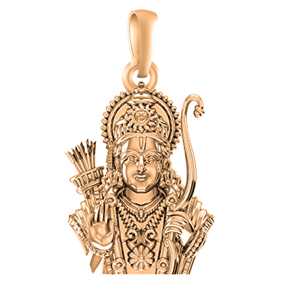 22 CT Gold Plated Silver (92.5% purity) God Shree Ram Pendant by for Kids & Woman