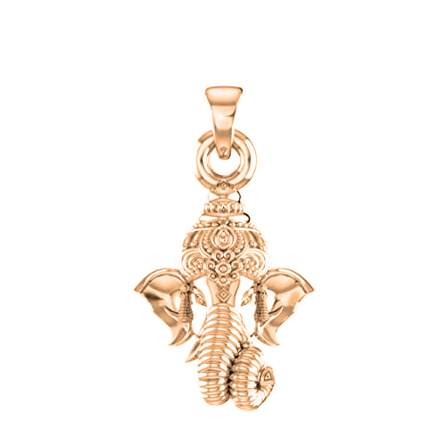 22 CT Gold Plated Silver (92.5% purity) God Ganesh Ganpati Pendant by Akshat Sapphire For Kids and woman