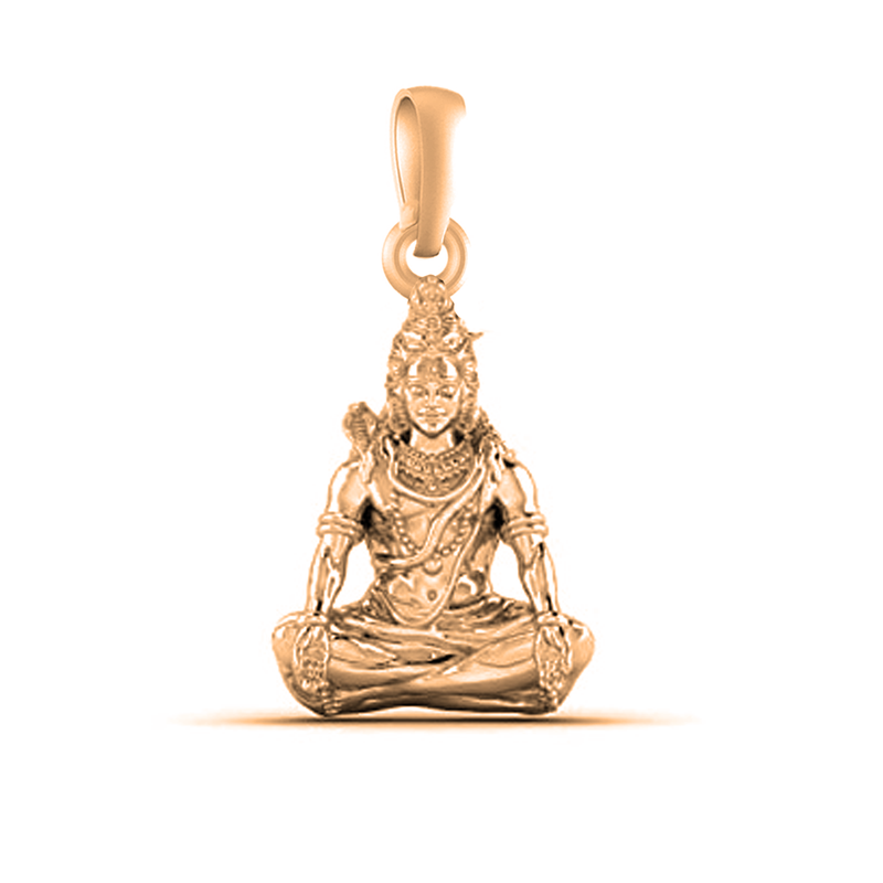 22 CT Gold Plated Silver (92.5% purity) God  Shiva Pendant by Akshat Sapphire for Kids & Woman