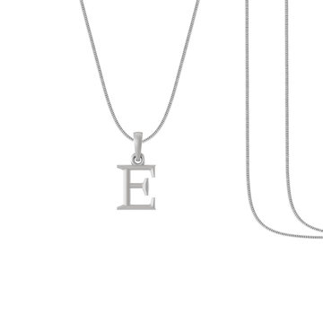 Alphabet Silver Chain Pendant  (92.5% purity) for kids upto 4 years by Akshat Sapphire (Snake Chain: 12 Inches)