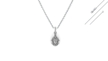 God Durga Maa Pure Silver 92.5% purity Chain pendant by Akshat Sapphire Durga Maa Pendant (Pendant with Anchor Chain-22 inches)