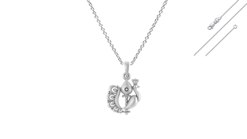 God Kartikeya Pure Silver 92.5% purity Chain pendant by Akshat Sapphire Murugan Pendant (Pendant with Anchor Chain-22 inches)