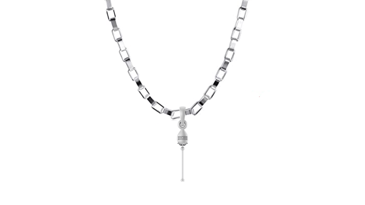 Spiritual Vel Pandel Pure Silver 92.5% purity Chain pendant by Akshat Sapphire Vel Pandel Pendant (Pendant with Box Chain-22 inches)