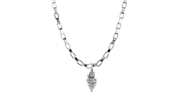 God Kartikeya Pure Silver 92.5% purity Chain pendant by Akshat Sapphire Murugan Pendant (Pendant with Box Chain-22 inches)