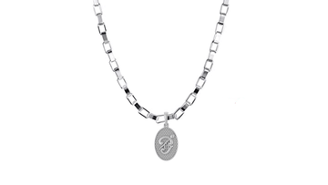 Spiritual Tamil OM Pure Silver 92.5% purity Chain pendant by Akshat Sapphire for Men & Women (Pendant with Box Chain-22 inches)
