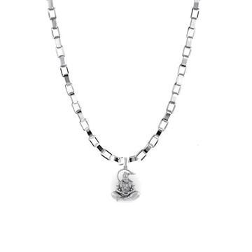 God Hanuman Pure Silver 92.5% purity Chain pendant by Akshat Sapphire (Pendant with Box Chain-22 inches)