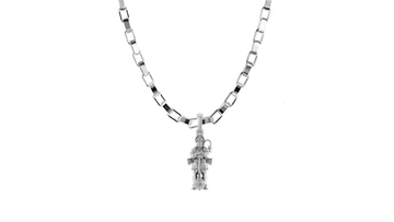 God Hanuman Pure Silver 92.5% purity Chain pendant by Akshat Sapphire (Pendant with Box Chain-22 inches)