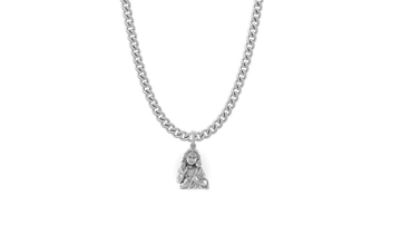 God Kartikeya Pure Silver 92.5% purity Chain pendant by Akshat Sapphire Murugan Pendant (Pendant with Curb Chain-22 inches)