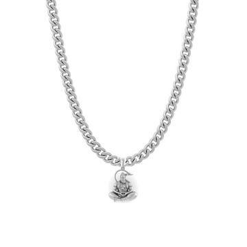 God Hanuman Pure Silver 92.5% purity Chain pendant by Akshat Sapphire (Pendant with Curb Chain-22 inches)