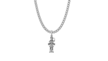 God Hanuman Pure Silver 92.5% purity Chain pendant by Akshat Sapphire (Pendant with Curb Chain-22 inches)