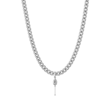 God Kartikeya Pure Silver 92.5% purity Chain pendant by Akshat Sapphire Murugan Pendant (Pendant with Curb Chain-22 inches)