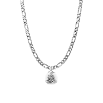 God Hanuman Pure Silver 92.5% purity Chain pendant by Akshat Sapphire (Pendant with Figaro Chain-22 inches)