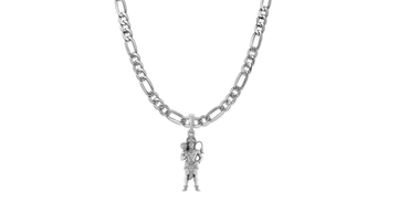 God Hanuman Pure Silver 92.5% purity Chain pendant by Akshat Sapphire (Pendant with Figaro Chain-22 inches)