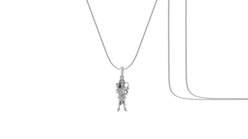 God Hanuman Pure Silver 92.5% purity Chain pendant by Akshat Sapphire (Pendant with Snake Chain-22 inches)