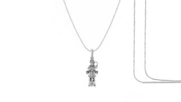 God Hanuman Pure Silver 92.5% purity Chain pendant by Akshat Sapphire (Pendant with Rope Chain-22 inches)