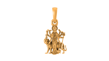 22 CT Gold Plated Silver (92.5% purity) Goddess Durga maa Pendant (Big Size) for Men and Women