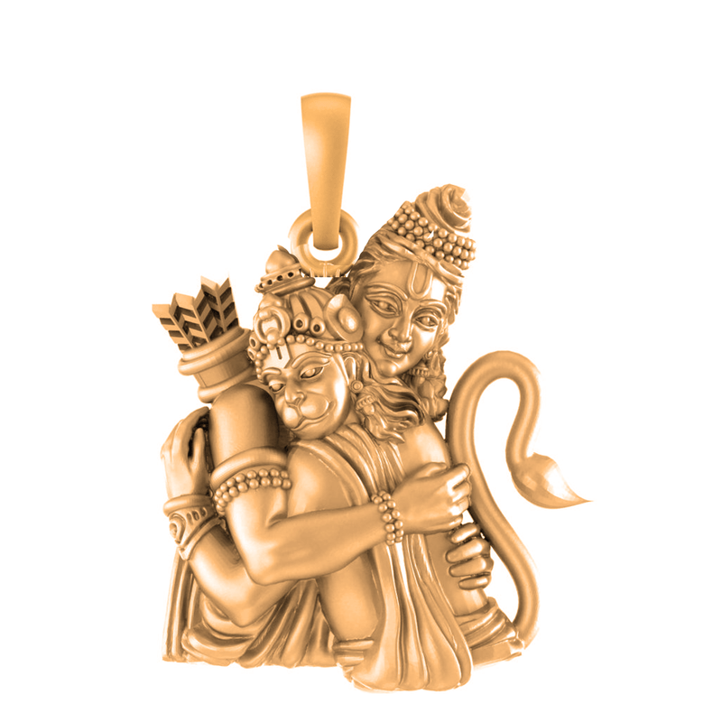 22 CT Gold Plated Silver (92.5% purity) God Hanuman  (Big Size) Pendant for Men