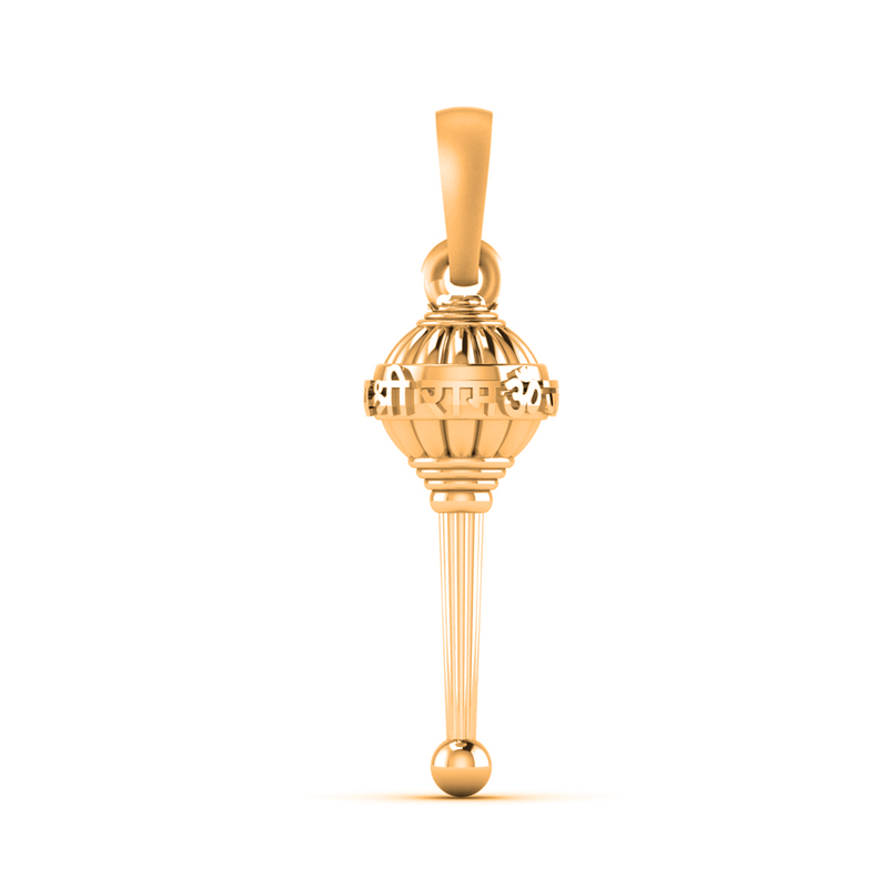 22 CT Gold Plated Silver (92.5% purity) God Hanuman Gada Pendant (Big size) Pendant for Men