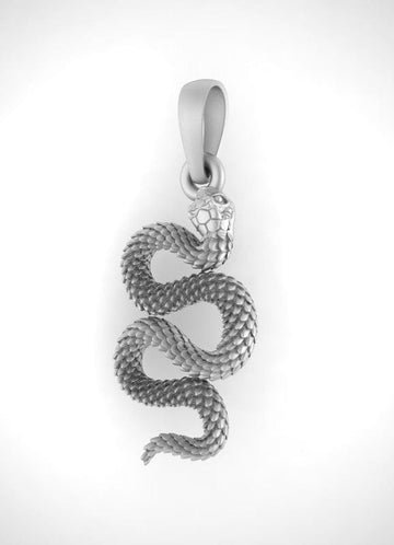 Akshat Sapphire Sterling Silver (92.5% purity) Symbol of devotion Snake Pendant (Big Size) for Men & Women Pure Silver Snake Locket (Big Size) to represent devotion towards god