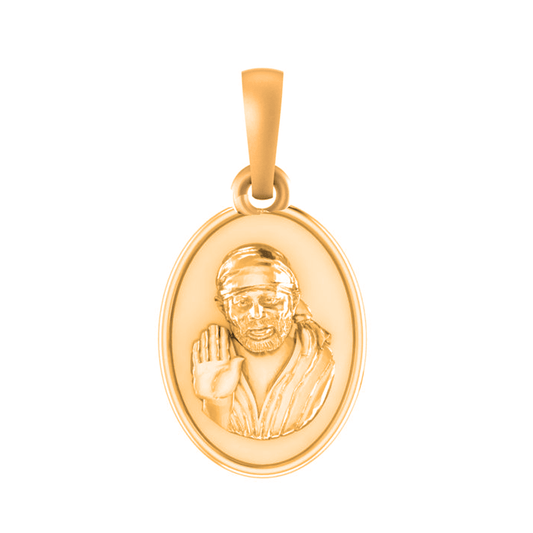 22 CT Gold Plated Silver (92.5% purity) God Sai baba Pendant for Men and Women