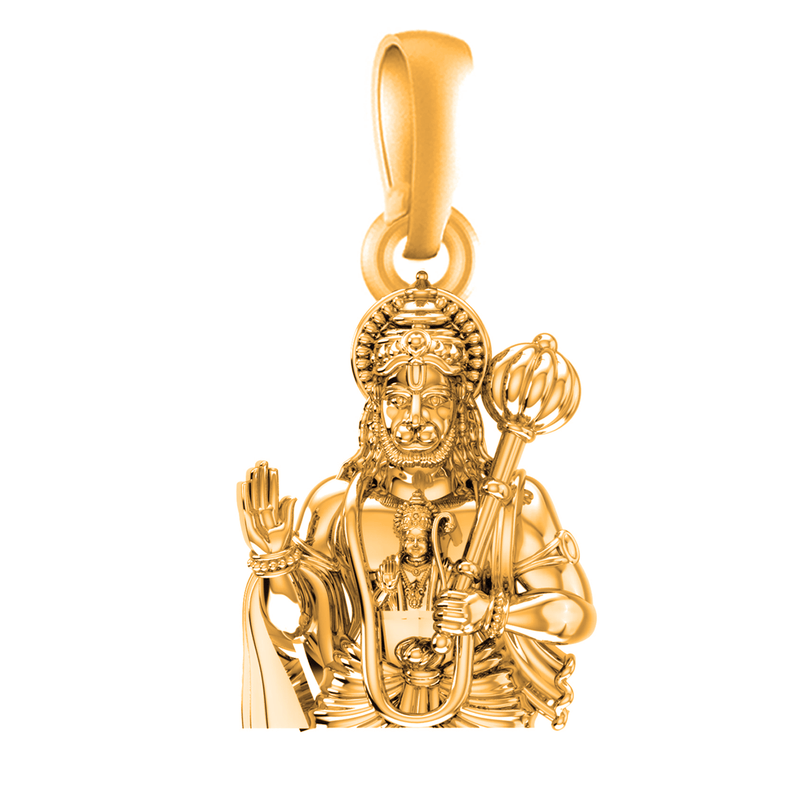 22 CT Gold Plated Silver (92.5% purity)God Hanuman Pendant for Men