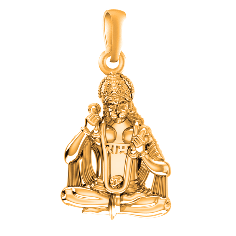 22 CT Gold Plated Silver (92.5% purity)God Hanuman Pendant for Men