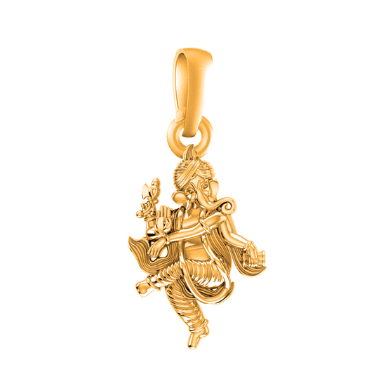 22 CT Gold Plated Silver (92.5% purity)God Ganesh Pendant for Men, Boys Girls and Women