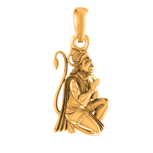 22 CT Gold Plated Silver (92.5% purity)God Hanuman Pendant for Men