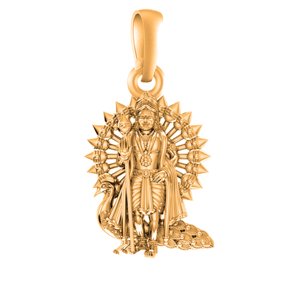 22 CT Gold Plated Silver (92.5% purity) God Kartikeya Pendant for Men and Women