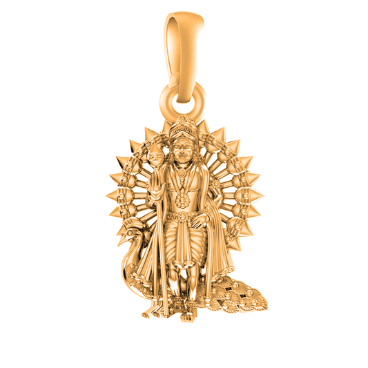 22 CT Gold Plated Silver (92.5% purity) God Kartikeya Pendant for Men and Women