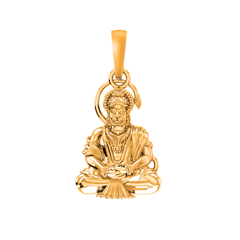 22 CT Gold Plated Silver (92.5% purity)God Hanuman Pendant for Men
