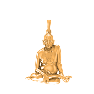 22 CT Gold Plated Silver (92.5% purity) Spiritual Swami Samarth Pendant for Men and Women