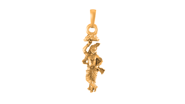 22 CT Gold Plated Silver (92.5% purity) God Krishna Pendant for Men and Women