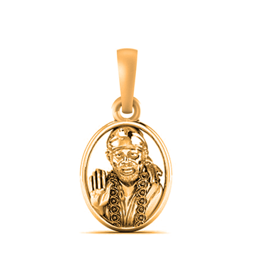 22 CT Gold Plated Silver (92.5% purity) God Sai baba Pendant for Men and Women