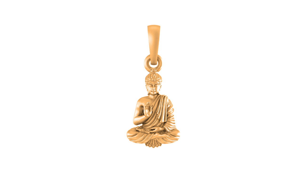 22 CT Gold Plated Silver (92.5% purity) God Buddha Pendant for Men and Women