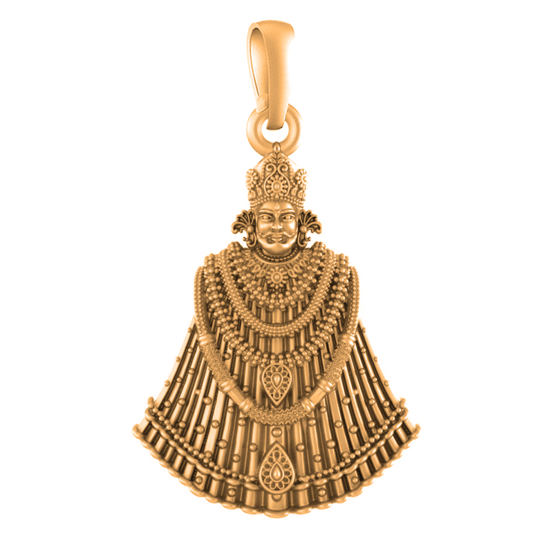 22 CT Gold Plated Silver (92.5% purity) God Baba Khatu Shyam Pendant for Men and Women