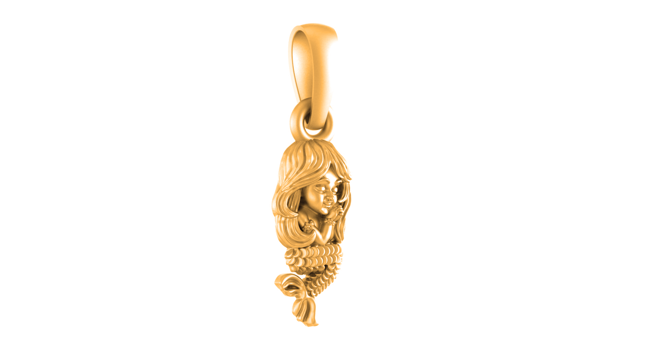 22 CT Gold Plated Silver (92.5% purity) ambitious and Stylish divine Mermaid Pendant for Men and Women