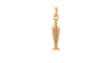 22 CT Gold Plated Silver (92.5% purity) Stylish and Fashionable Fish Pendant for Men and Women