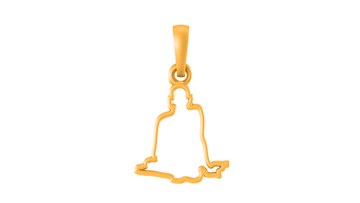 22 CT Gold Plated Silver (92.5% purity) Spiritual Swami Samarth Pendant for Men and Women