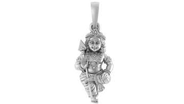 God Kartikeya Pure Silver 92.5% purity pendant by Akshat Sapphire Murugan Pendant