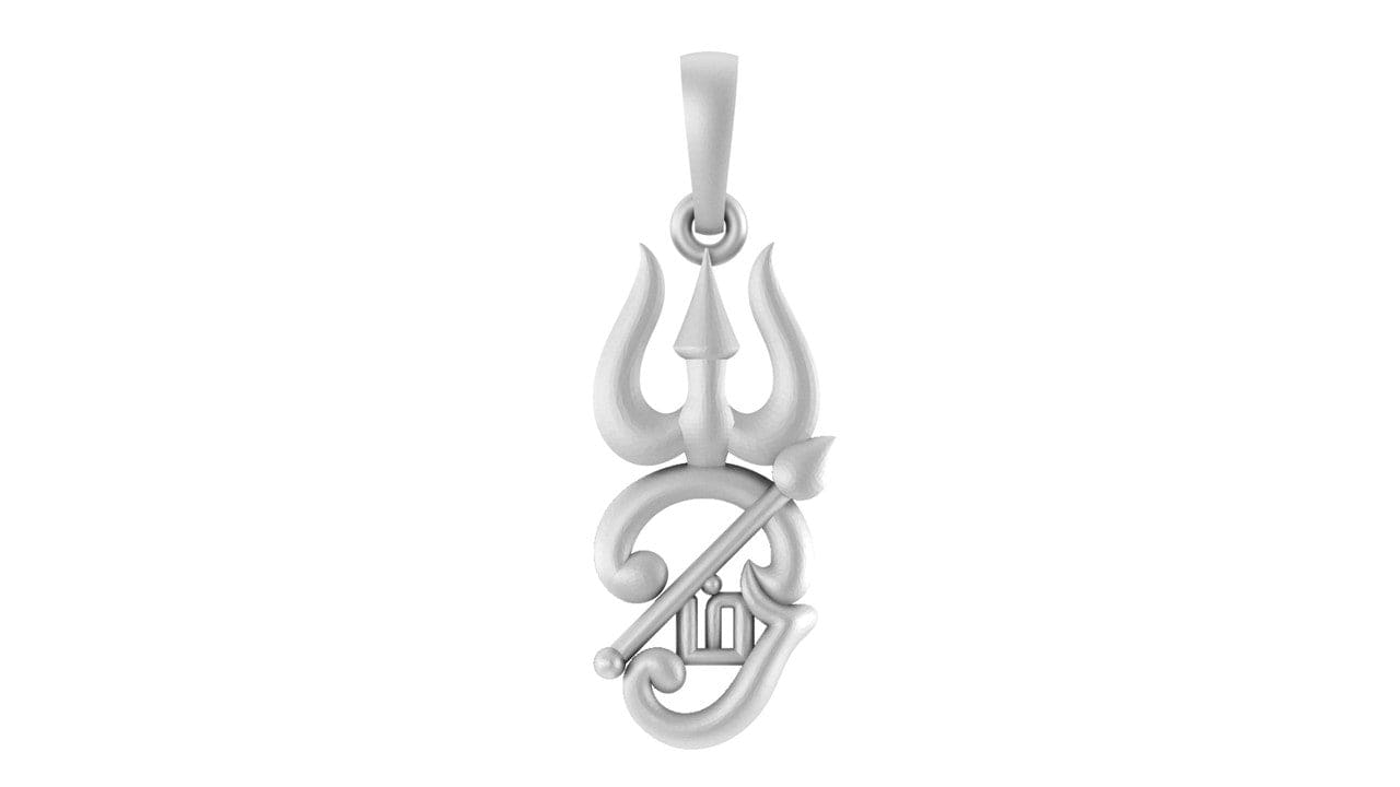 Spiritual Tamil OM Pure Silver 92.5% purity pendant by Akshat Sapphire for Men & Women